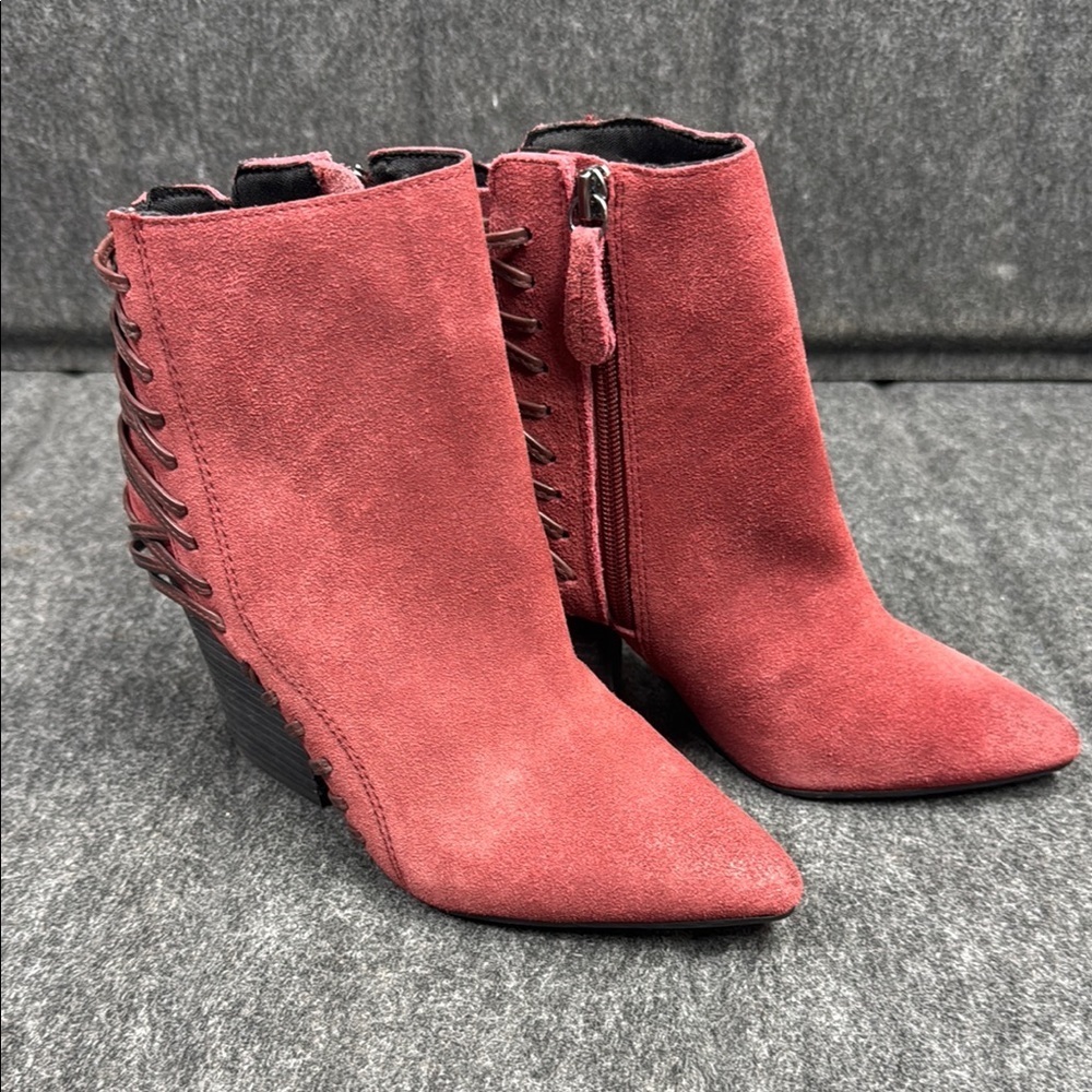 Mojo Moxy Red Ankle Booties with Pointed Toe